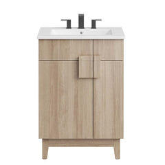 Miles White/Oak 24" Bathroom Vanity - Ornate Home