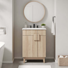 Miles White/Oak 24" Bathroom Vanity - Ornate Home