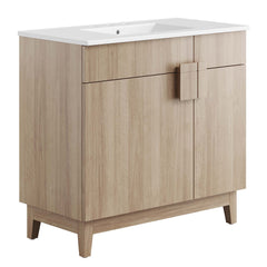 Miles White/Oak 36" Bathroom Vanity - Ornate Home