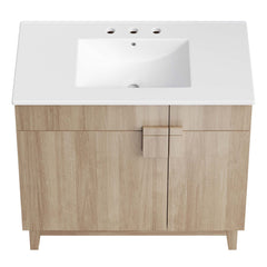 Miles White/Oak 36" Bathroom Vanity - Ornate Home