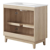 Miles White/Oak 36" Bathroom Vanity - Ornate Home