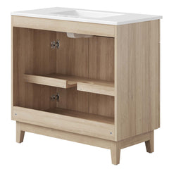 Miles White/Oak 36" Bathroom Vanity - Ornate Home
