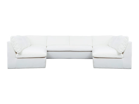 Miles White Outdoor Modular 5 Piece Sectional - Ornate Home