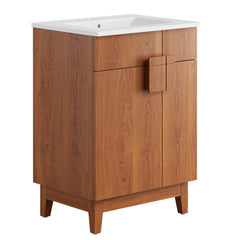 Miles White/Walnut 24" Bathroom Vanity - Ornate Home