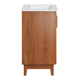 Miles White/Walnut 24" Bathroom Vanity - Ornate Home