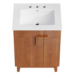 Miles White/Walnut 24" Bathroom Vanity - Ornate Home