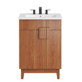 Miles White/Walnut 24" Bathroom Vanity - Ornate Home