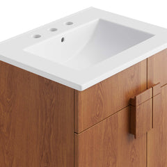 Miles White/Walnut 24" Bathroom Vanity - Ornate Home