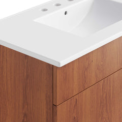 Miles White/Walnut 36" Bathroom Vanity - Ornate Home