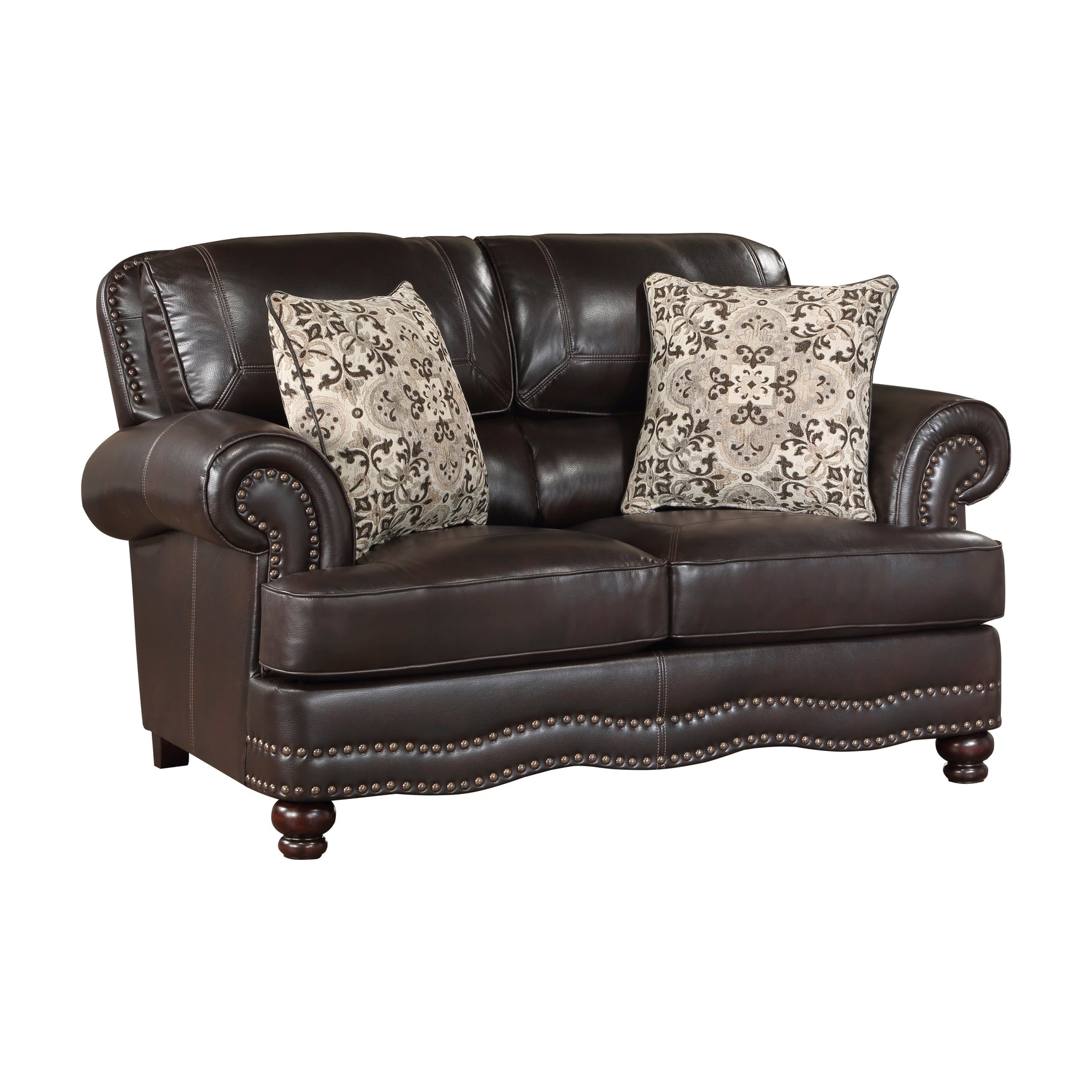 Milford Brown Loveseat - Ornate Home
