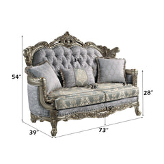 Miliani Antique Bronze Loveseat W/3 Pillows - Ornate Home