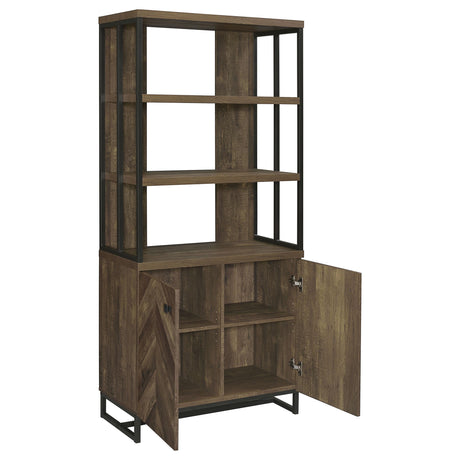 Millbrook Rustic Oak 71-inch 2-door Storage Bookshelf - Ornate Home