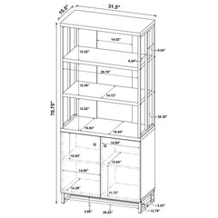 Millbrook Rustic Oak 71-inch 2-door Storage Bookshelf - Ornate Home