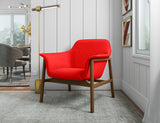 Miller Accent Chair in Burnt Orange and Walnut - Ornate Home