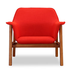 Miller Accent Chair in Burnt Orange and Walnut - Ornate Home