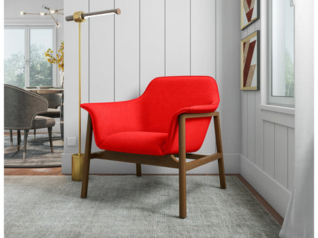 Miller Accent Chair in Burnt Orange and Walnut (set of 2) - Ornate Home