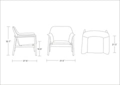 Miller Accent Chair in Burnt Orange and Walnut (set of 2) - Ornate Home