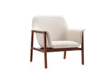 Miller Accent Chair in Cream and Walnut - Ornate Home
