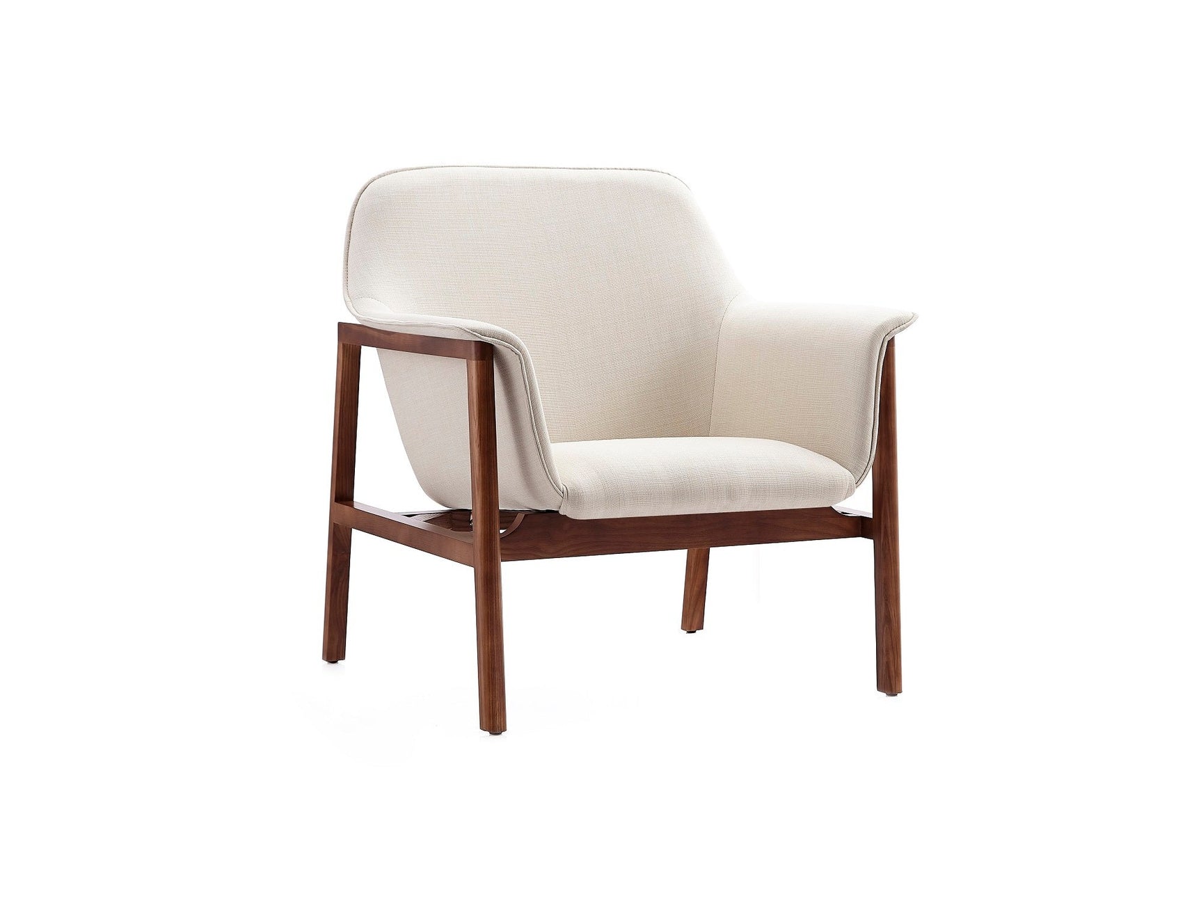 Miller Accent Chair in Cream and Walnut - Ornate Home