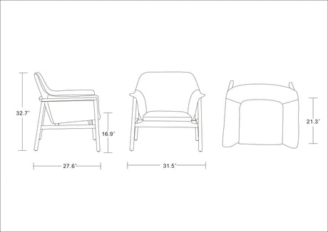 Miller Accent Chair in Green and Walnut - Ornate Home