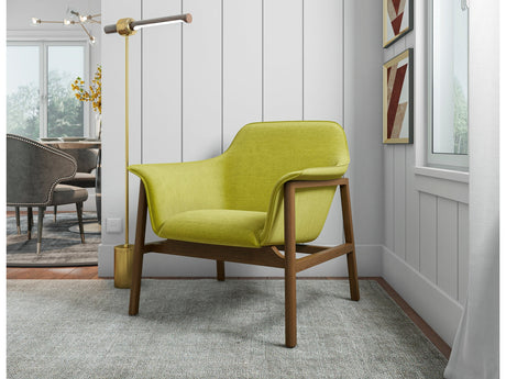 Miller Accent Chair in Green and Walnut (set of 2) - Ornate Home