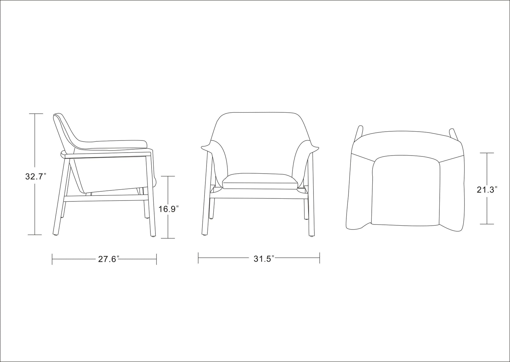 Miller Accent Chair in Green and Walnut (set of 2) - Ornate Home