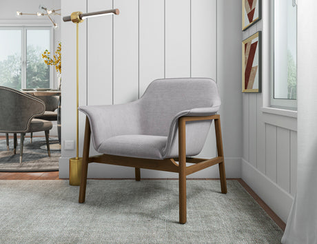 Miller Accent Chair in Grey and Walnut - Ornate Home