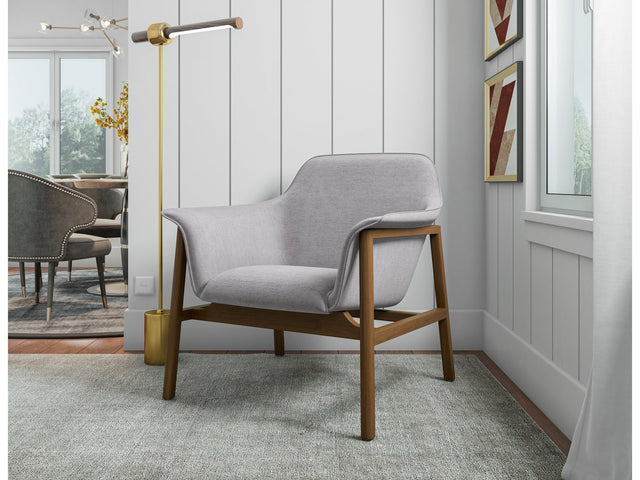 Miller Accent Chair in Grey and Walnut (set of 2) - Ornate Home