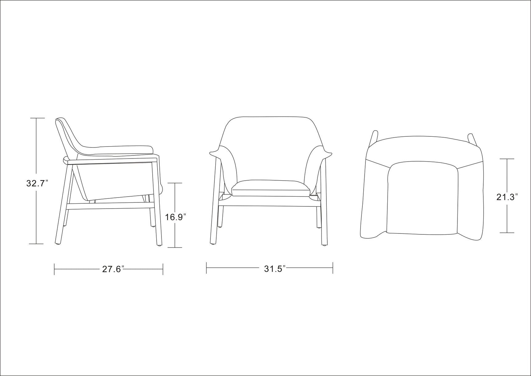 Miller Accent Chair in Grey and Walnut (set of 2) - Ornate Home