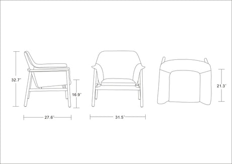 Miller Accent Chair in Grey and Walnut (set of 2) - Ornate Home