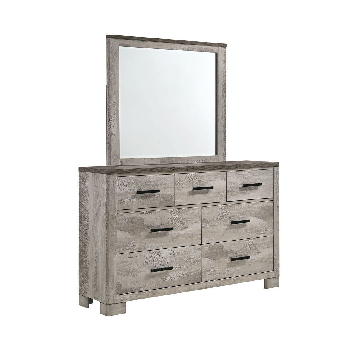 Millers Cove Gray 7-Drawer Dresser Dresser & Mirror Set - Ornate Home