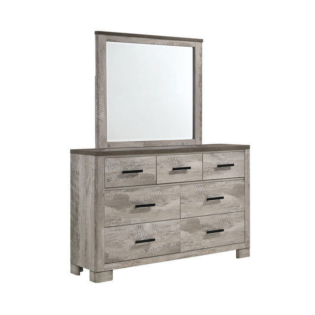 Millers Cove Gray 7-Drawer Dresser Dresser & Mirror Set - Ornate Home