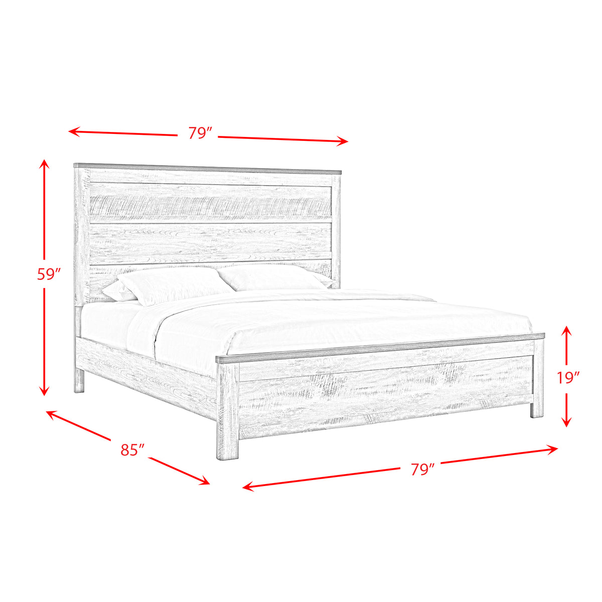 Millers Cove Grey 4-Piece King Bedroom Set with 2 Nightstands & Chest - Ornate Home