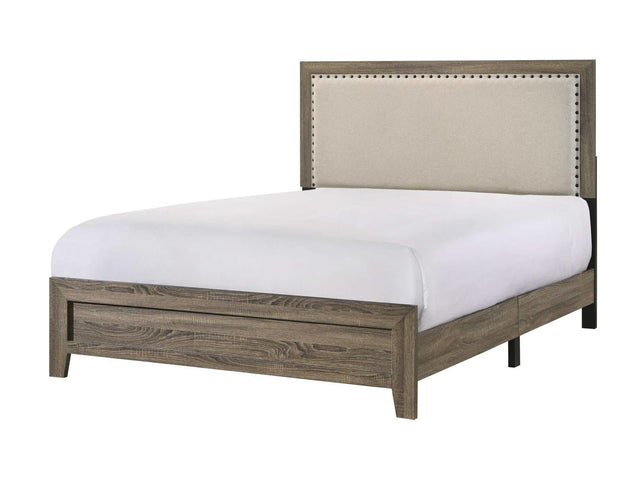 Millie Brownish Gray Upholstered Twin Panel Bed - Ornate Home
