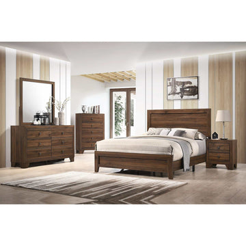 Millie Cherry Brown Queen Panel Bed - Ornate Home