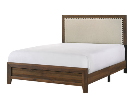 Millie Cherry Brown Full Upholstered Bed - Ornate Home