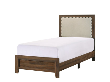 Millie Cherry Brown Twin Upholstered Bed - Ornate Home
