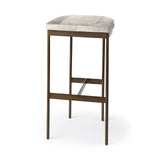Millie Gold Hair-On-Hide Seat Bar Stool - Ornate Home
