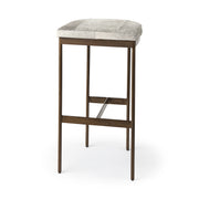 Millie Gold Hair-On-Hide Seat Bar Stool - Ornate Home