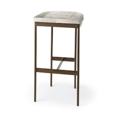 Millie Gold Hair-On-Hide Seat Bar Stool - Ornate Home