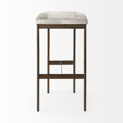 Millie Gold Hair-On-Hide Seat Bar Stool - Ornate Home