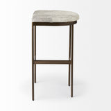 Millie Gold Hair-On-Hide Seat Bar Stool - Ornate Home