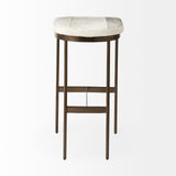 Millie Gold Hair-On-Hide Seat Bar Stool - Ornate Home