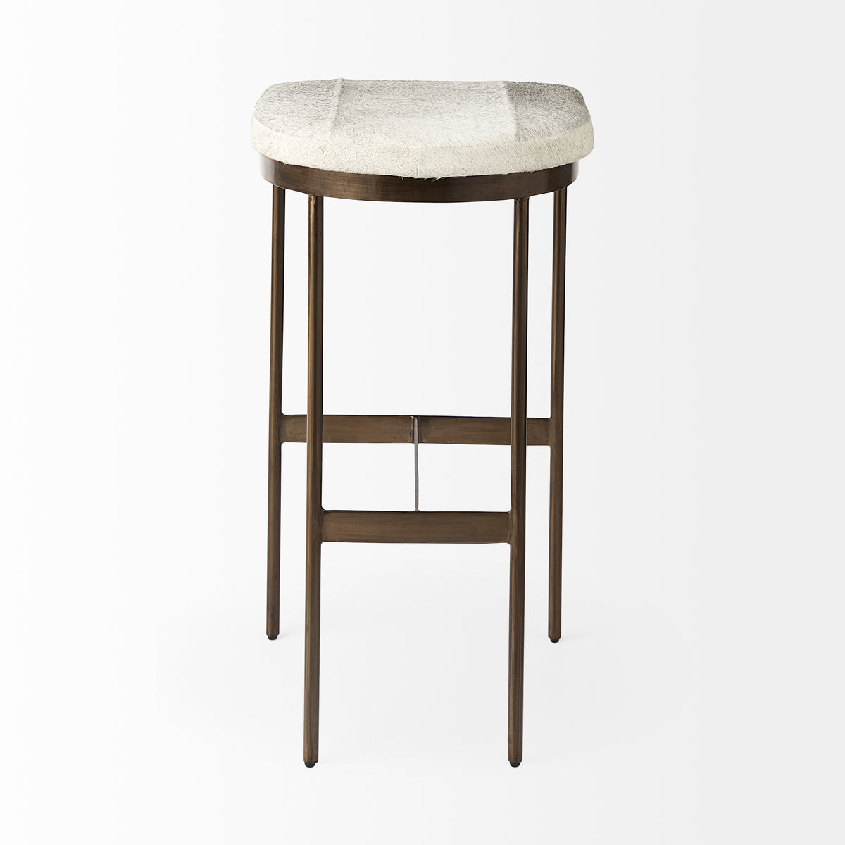 Millie Gold Hair-On-Hide Seat Bar Stool - Ornate Home