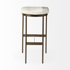 Millie Gold Hair-On-Hide Seat Bar Stool - Ornate Home