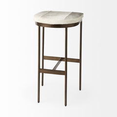 Millie Gold Hair-On-Hide Seat Bar Stool - Ornate Home