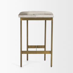 Millie Gold Hair-On-Hide Seat Counter Stool