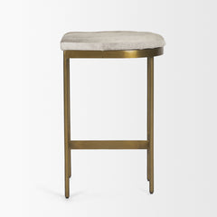 Millie Gold Hair-On-Hide Seat Counter Stool