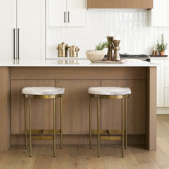 Millie Gold Hair-On-Hide Seat Counter Stool