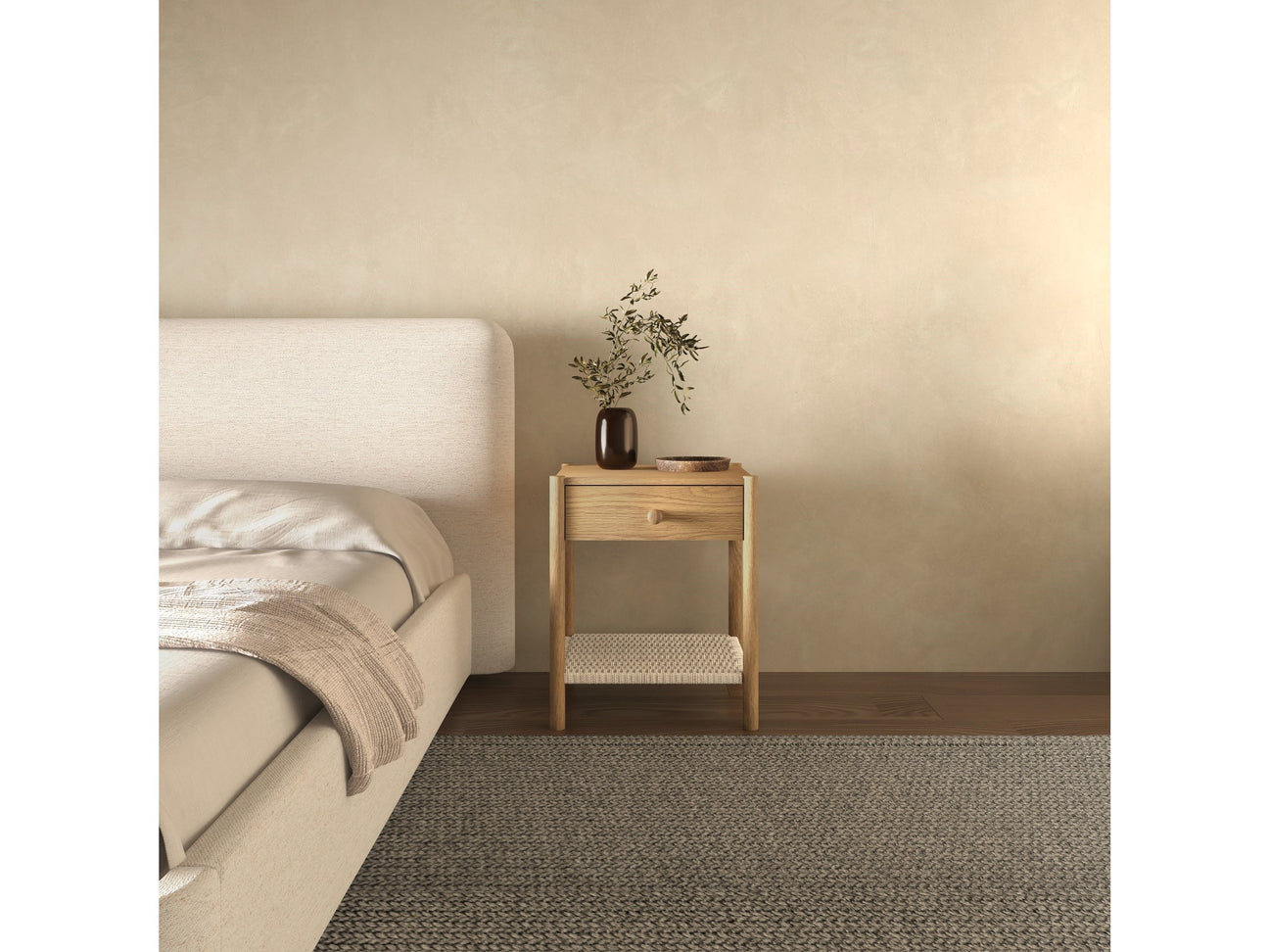 Millie Natural Nightstand - Ornate Home